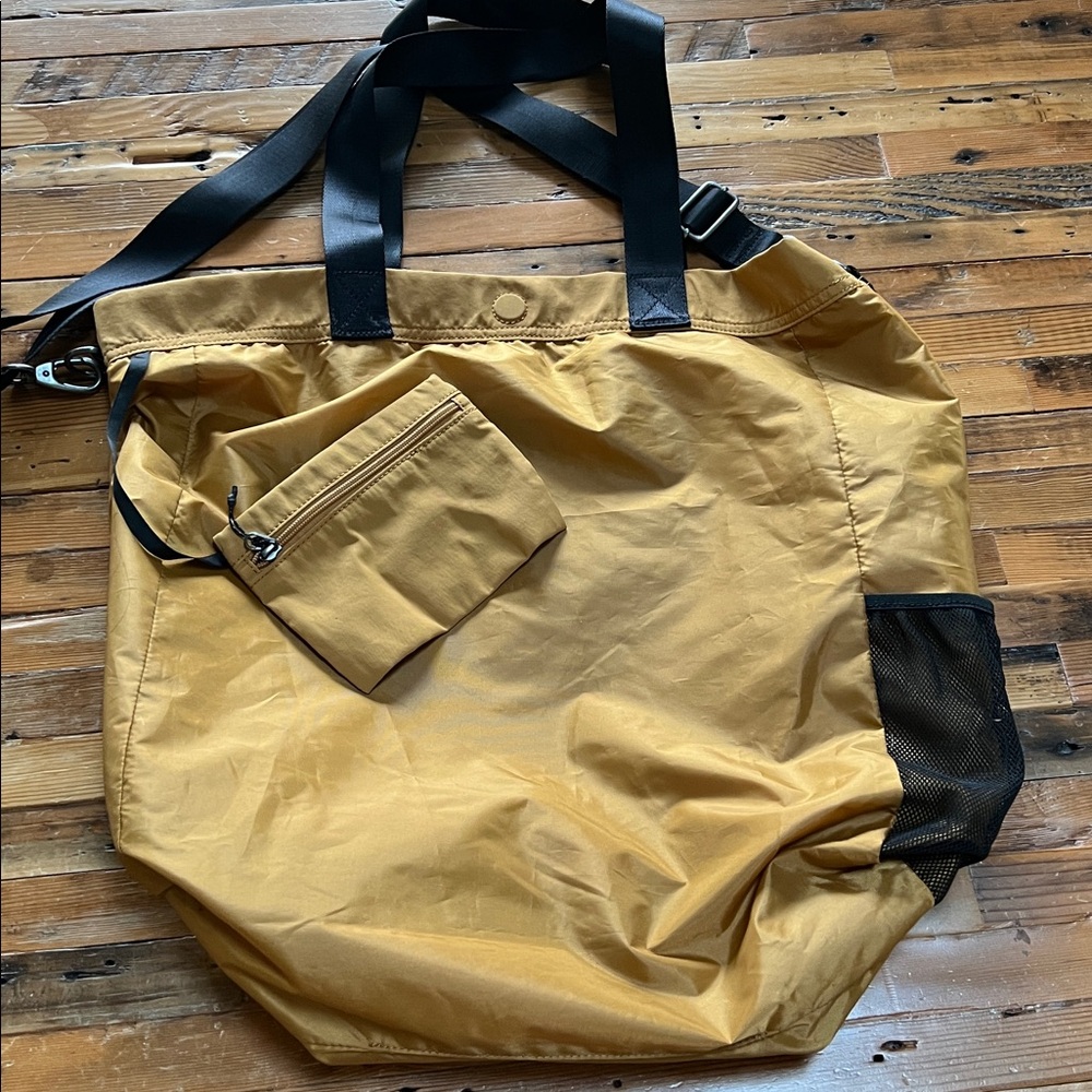 Athleta Large Mustard Nylon Tour Market Tote - Picture 9 of 10